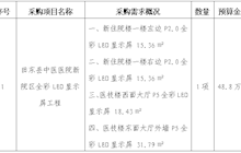 田东县中医医院新院区全彩LED显示屏工程院内询价采购公告