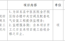 田东县中医医院综合楼中央空调及配套电气安装工程监理服务院内采购公告